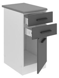 Kuchyňská skříňka Belini Premium Full Version spodní se zásuvkami 40 cm šedý mat s pracovní deskou