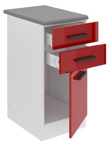 Kuchyňská skříňka Belini Premium Full Version spodní se zásuvkami 40 cm červený lesk s pracovní deskou