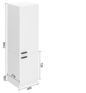 Vysoká kuchyňská skříňka Belini Premium Full Version na vestavnou lednici 60 cm černý lesk
