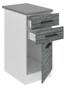 Kuchyňská skříňka Belini Premium Full Version spodní se zásuvkami 40 cm šedý antracit Glamour Wood s pracovní deskou