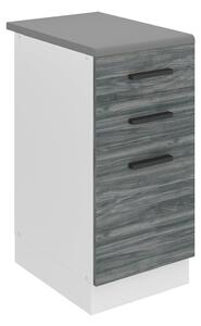 Kuchyňská skříňka Belini Premium Full Version spodní se zásuvkami 40 cm šedý antracit Glamour Wood s pracovní deskou
