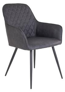 House Nordic Jídelní židle Harbo (Židle z tmavě šedého PU s černými nohami\nHN1221)