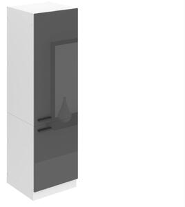 Vysoká kuchyňská skříňka Belini Premium Full Version na vestavnou lednici 60 cm šedý lesk