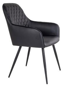 House Nordic Jídelní židle Harbo (Židle z černého PU s černými nohami\nHN1223)