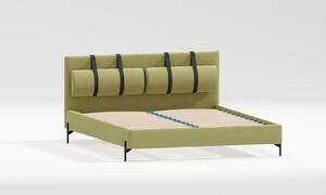 Světle zelená čalouněná jednolůžková postel s roštem 90x200 cm Tulsa – Ropez