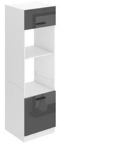 Vysoká kuchyňská skříňka Belini Premium Full Version pro vestavnou troubu 60 cm šedý lesk
