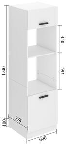 Vysoká kuchyňská skříňka Belini Premium Full Version pro vestavnou troubu 60 cm bílý mat