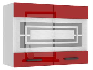 Kuchyňská skříňka Belini Premium Full Version horní 80 cm červený lesk