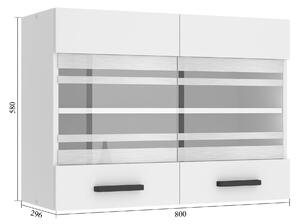 Kuchyňská skříňka Belini Premium Full Version horní 80 cm šedý antracit Glamour Wood