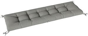 Outsunny polštář na lavici — polštář na lavici a lehátko se zavazovacími pásky, ochrana UV50+, výplň s pomalým návratem, 198×65×13 cm, světle šedý | A