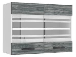 Kuchyňská skříňka Belini Premium Full Version horní 80 cm šedý antracit Glamour Wood