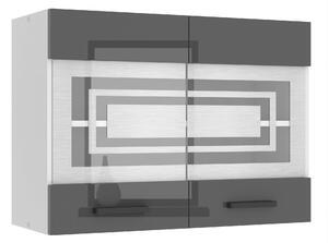 Kuchyňská skříňka Belini Premium Full Version horní 80 cm šedý lesk