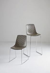 GABER - Barová židle ALHAMBRA ST vysoká, bílozelená/chrom