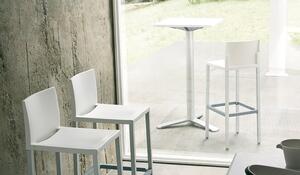 GABER - Barová židle LIBERTY - nízká, bílá/hliník