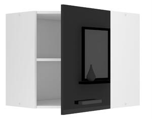 Kuchyňská skříňka Belini Premium Full Version horní rohová 60 cm černý lesk