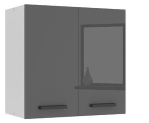 Kuchyňská skříňka Belini Premium Full Version horní 60 cm šedý lesk
