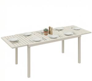 Outsunny rozkládací zahradní jídelní stůl — 150/225 × 85 × 75 cm, hliníková lamelová deska, pro 6–8 osob | Aosom