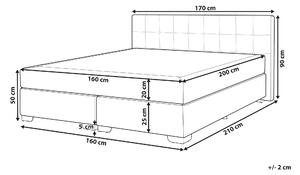 Šedá čalouněná kontinentální postel 160x200 cm ADMIRAL