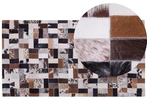 Hnědo-béžový kožený koberec 80x150 cm CESME