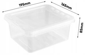 Keeeper Úložný box s víkem (má 2 funkce) BEA Clearbox 1,7L, 19,5 x 16,5 x 8,5 cm