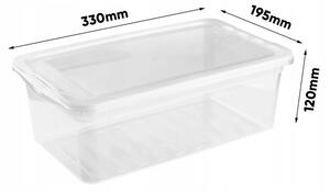 Keeeper Úložný box s víkem (má 2 funkce) BEA Clearbox 5,5L, 33 x 19 x 12 cm