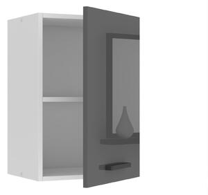 Kuchyňská skříňka Belini Premium Full Version horní 40 cm šedý lesk