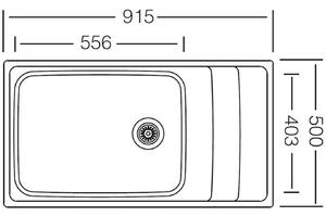Nerezový dřez Sinks WAVE 915 V 0,8mm leštěný