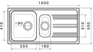 Nerezový dřez Sinks STAR 1000.1 V 0,6mm matný