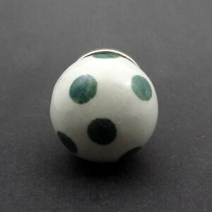 Keramická úchytka-Koule s puntíky Barva kovu: antik světlá