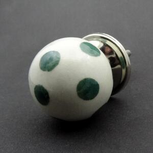 Keramická úchytka-Koule s puntíky Barva kovu: stříbrná