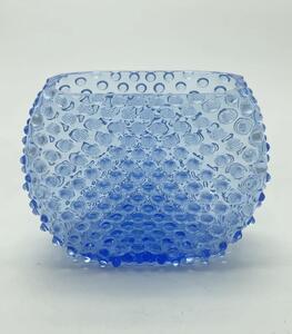 Sklárna Častolovice - Váza 15cm - Hobnail - Ananas - světlejší modrá