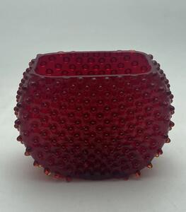 Sklárna Častolovice - Váza 15cm - Hobnail - Ananas - granát