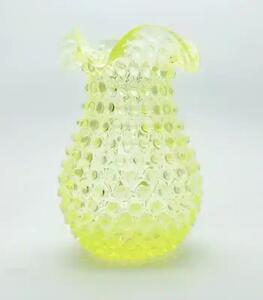 Sklárna Častolovice - Váza 21cm - Hobnail – Ananas – uranová žluť