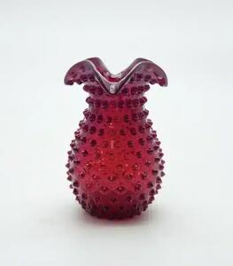 Sklárna Častolovice - Váza 18cm – Hobnail – Ananas – granát