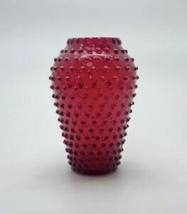 Sklárna Častolovice - Váza 21cm – Hobnail – Ananas – granát