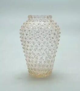 Sklárna Častolovice - Váza 21cm – Hobnail – Ananas – meruňka