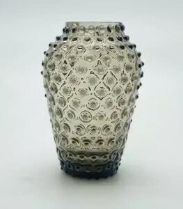 Sklárna Častolovice - Váza 21cm – Hobnail – Ananas – hnědý kouř