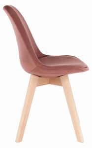 TEMPO Židle, růžová Velvet látka/buk, LORITA