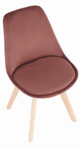 TEMPO Židle, růžová Velvet látka/buk, LORITA