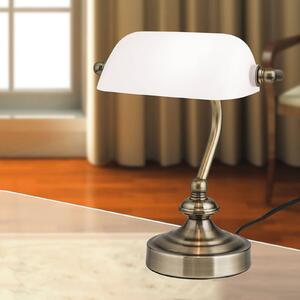 Klasická stolní lampa Zora se skleněným stínidlem