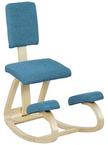 HOMCOM ergonomická klečící židle s opěrkou — březová kancelářská a meditační stolička (tmavě modrá) | Aosom