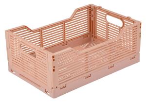 Světle růžový plastový úložný box 30x20x11.5 cm – Homéa