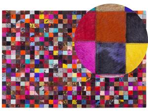 Pestrobarevný patchwork kožený koberec 200x300 cm ENNE