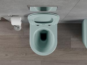 Mexen Rico, závěsné WC Rimless s WC deskou slim, duroplast, zelená matná, 30724048