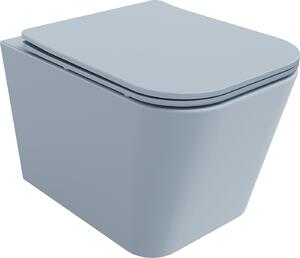 Mexen Teo, závěsné WC Rimless s WC deskou slim, duroplast, šedá-modrá matná, 30854069