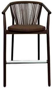 Varaschin Hnědá zahradní barová židle Smart 76 cm s výpletem