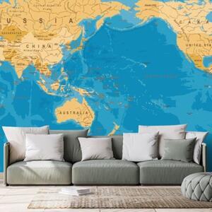 Samolepící tapeta mapa světa v zajímavém provedení - 375x250 cm