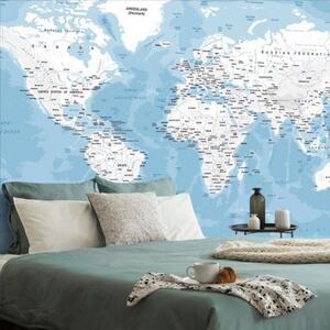 Samolepící tapeta stylová mapa světa - 375x250 cm