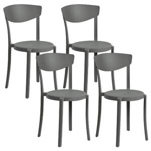 Sada 4 jídelních židlí tmavě šedé VIESTE
