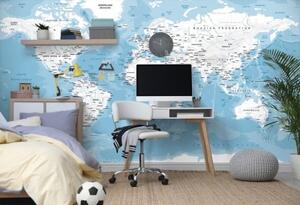 Samolepící tapeta stylová mapa světa - 375x250 cm